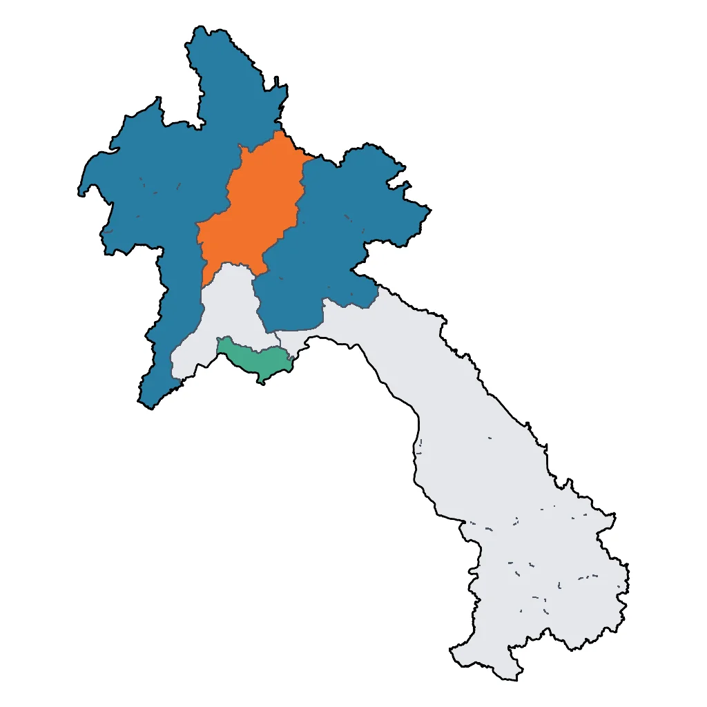 Map showing regions suitable for City & Cultural in Laos. Overall suitability: excellent.