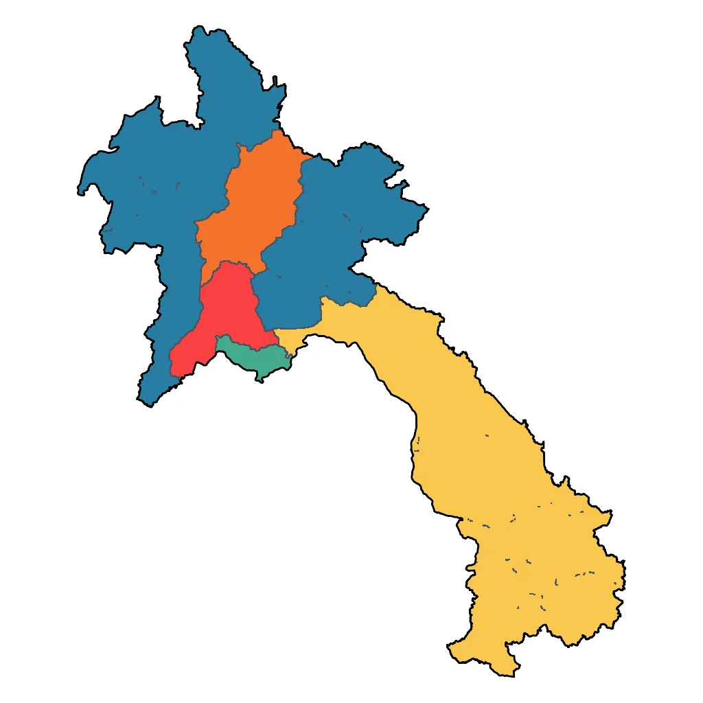 Map showing regions suitable for Sports & Active in Laos. Overall suitability: very_good.