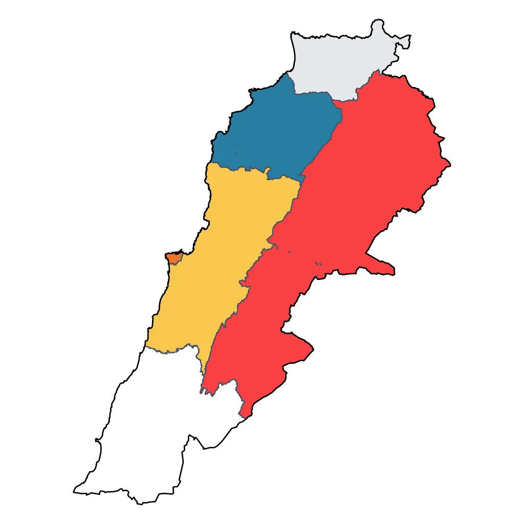 Map showing regions suitable for City & Cultural in Lebanon. Overall suitability: excellent.