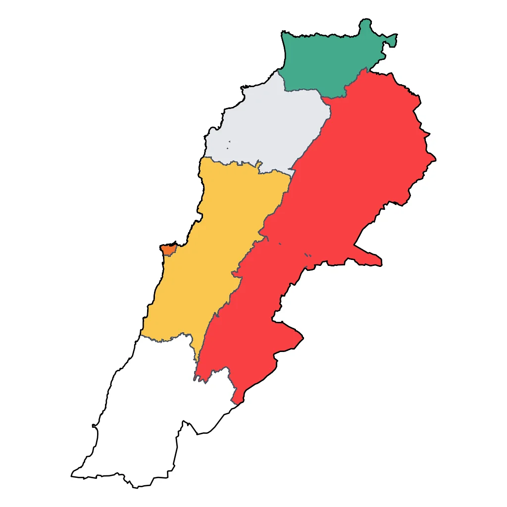 Map showing regions suitable for Relaxation & Wellness in Lebanon. Overall suitability: good.