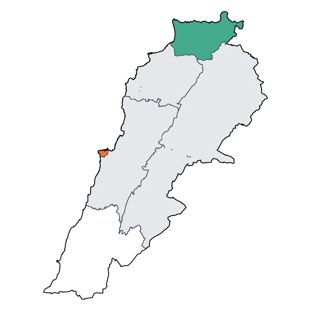 Map showing regions suitable for Ski & Snow in Lebanon. Overall suitability: good.