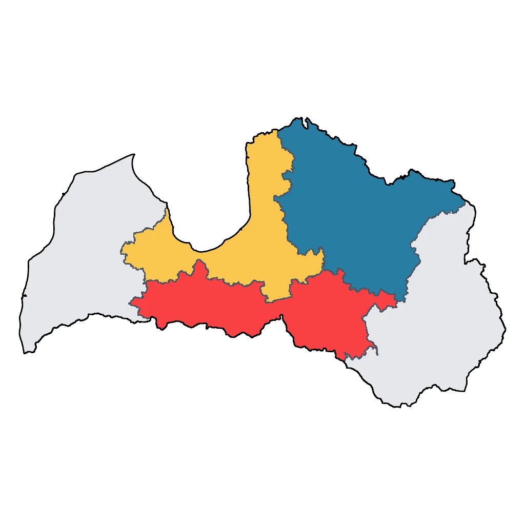Map showing regions suitable for Relaxation & Wellness in Latvia. Overall suitability: very_good.