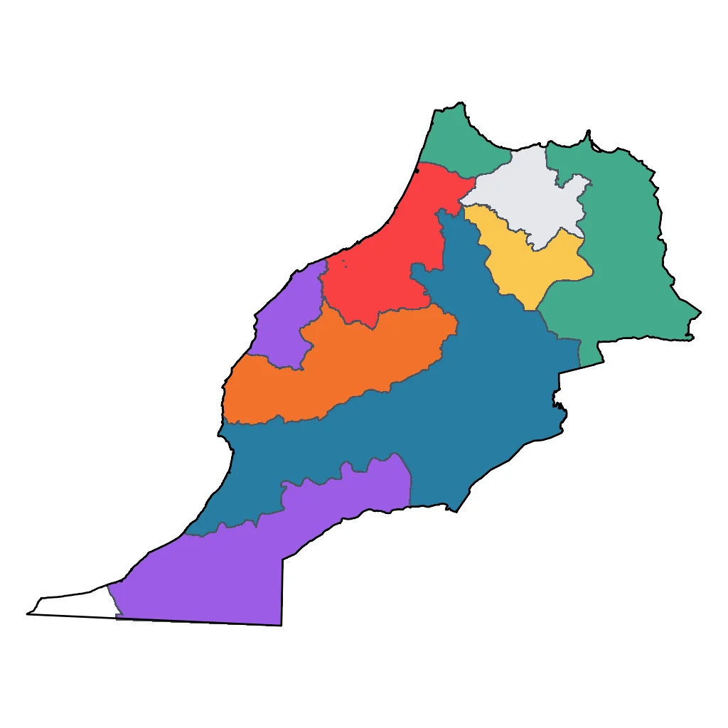 Map showing regions suitable for Festivals & Seasonal in Morocco. Overall suitability: very_good.