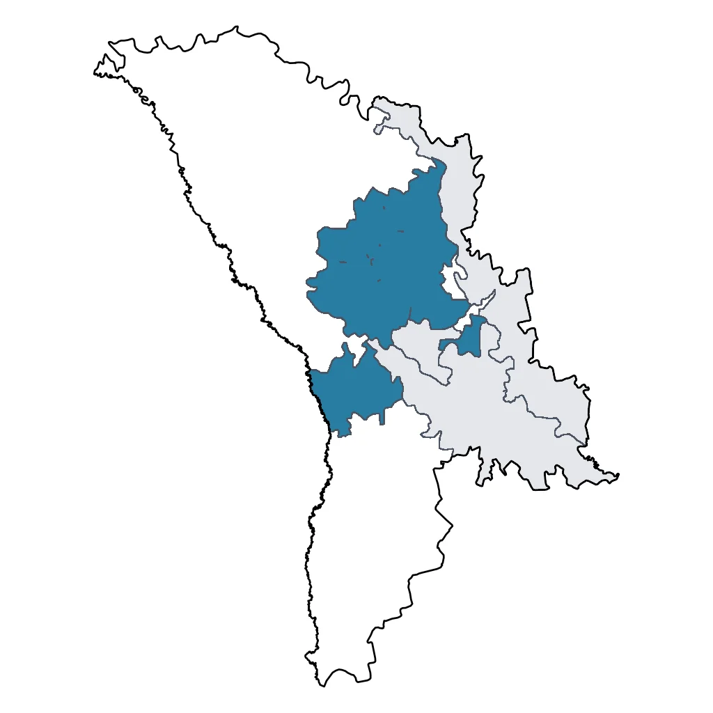 Map showing regions suitable for Adventure & Nature in Moldova. Overall suitability: good.