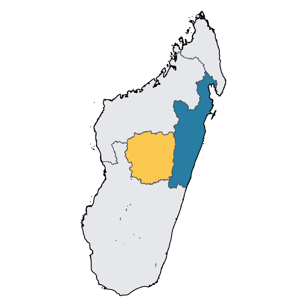 Map showing regions suitable for Festivals & Seasonal in Madagascar. Overall suitability: good.
