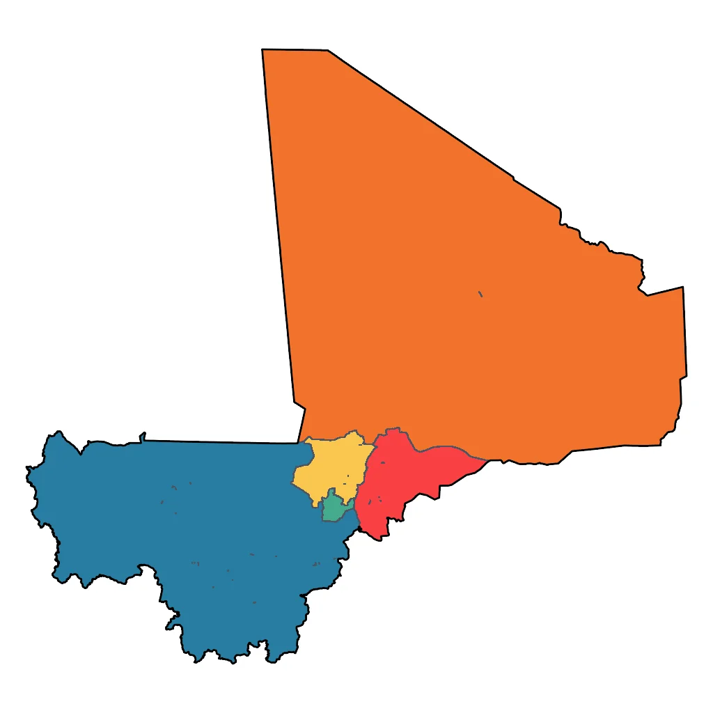 Map showing regions suitable for City & Cultural in Mali. Overall suitability: excellent.