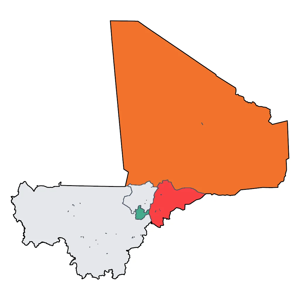 Map showing regions suitable for Educational & Exploratory in Mali. Overall suitability: very_good.