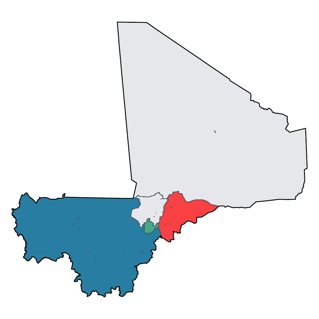 Map showing regions suitable for Festivals & Seasonal in Mali. Overall suitability: very_good.