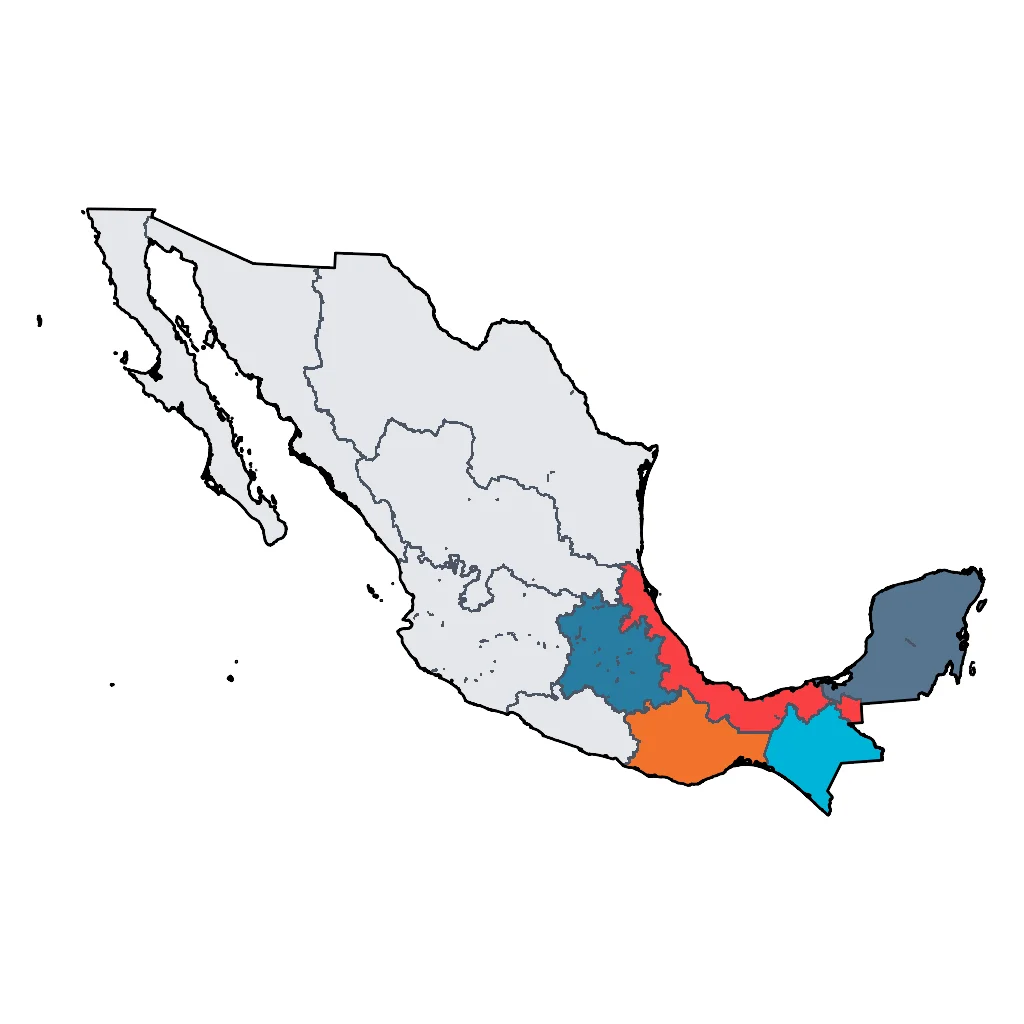 Map showing regions suitable for Educational & Exploratory in Mexico. Overall suitability: excellent.