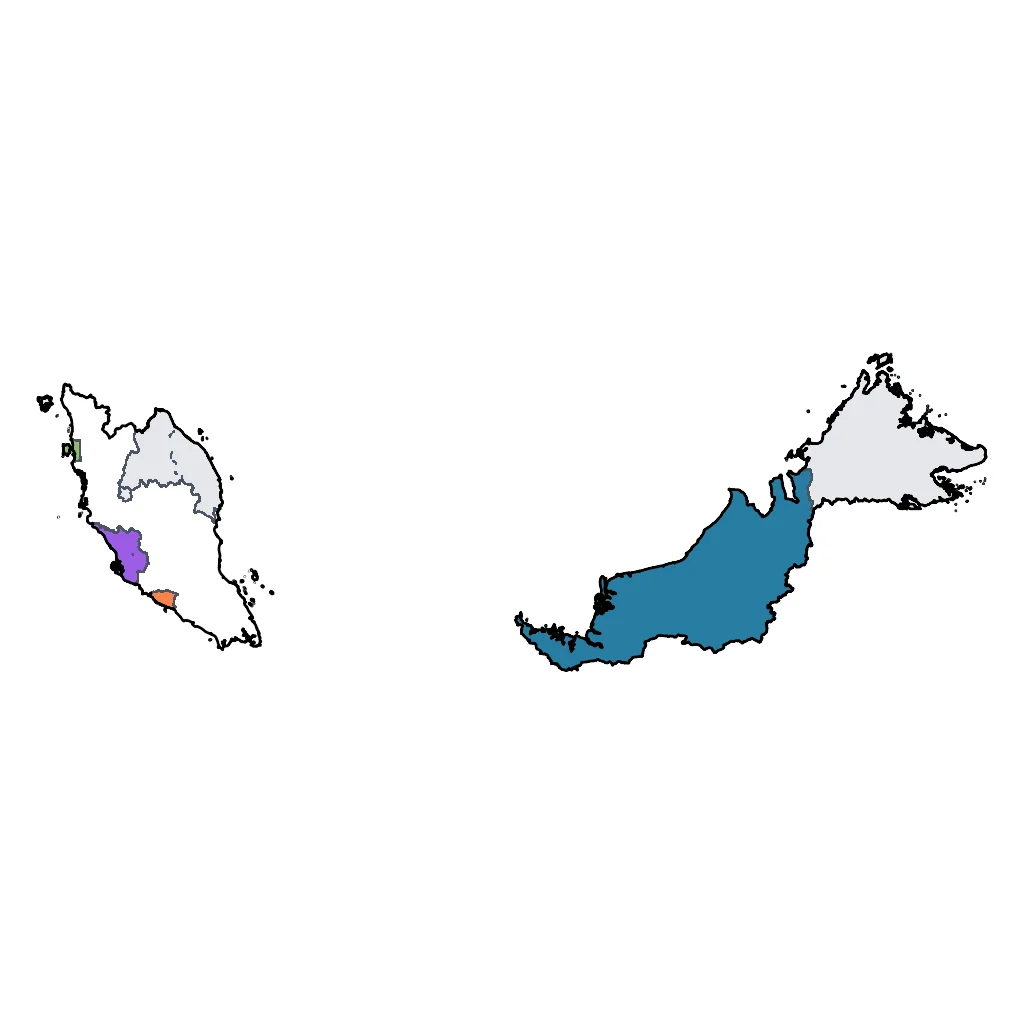 Map showing regions suitable for Festivals & Seasonal in Malaysia. Overall suitability: very_good.
