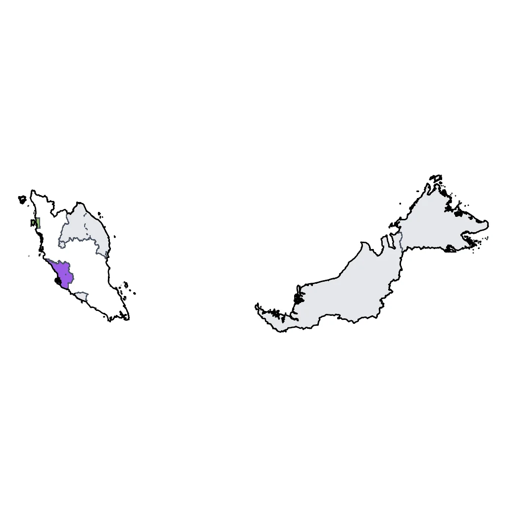 Map showing regions suitable for Theme Park & Entertainment in Malaysia. Overall suitability: very_good.