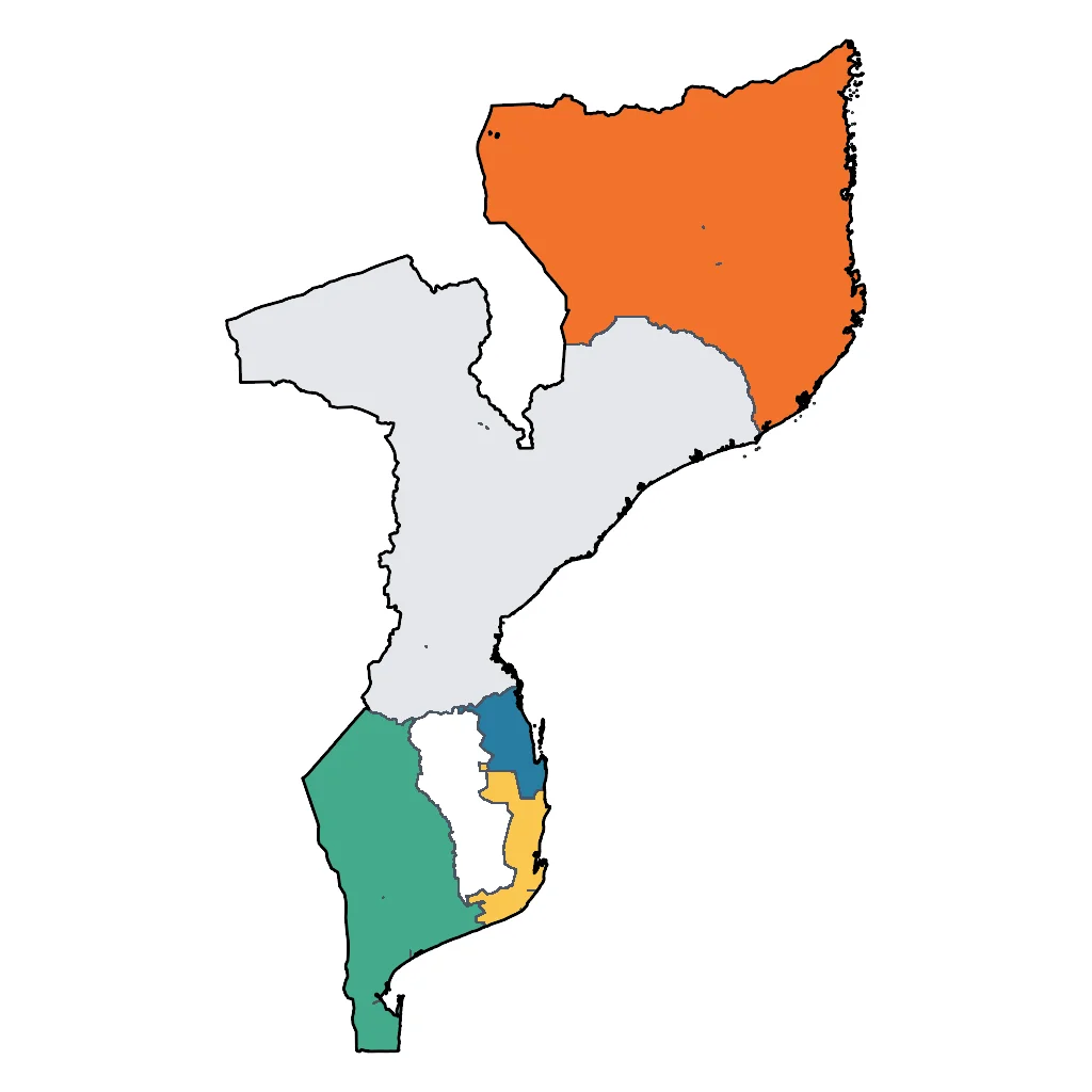 Map showing regions suitable for Sports & Active in Mozambique. Overall suitability: very_good.