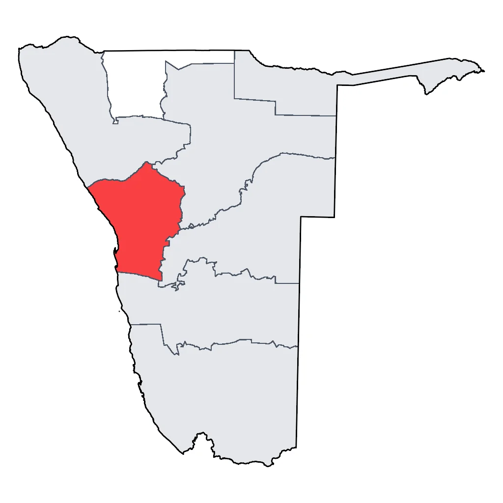 Map showing regions suitable for Beach & Sea in Namibia. Overall suitability: good.