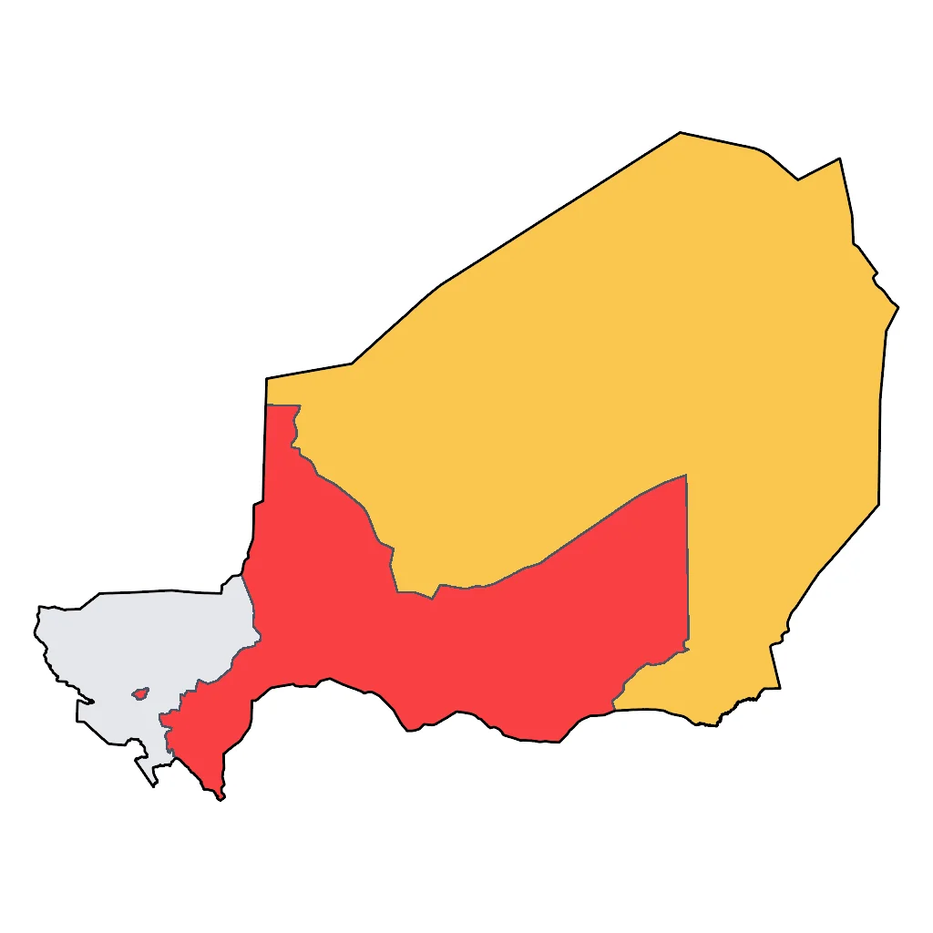 Map showing regions suitable for City & Cultural in Niger. Overall suitability: good.