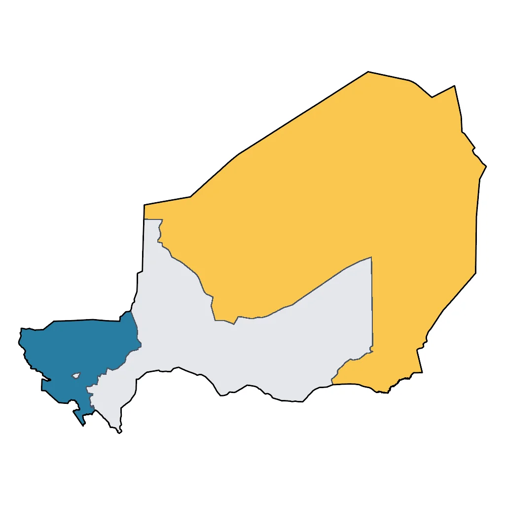 Map showing regions suitable for Sports & Active in Niger. Overall suitability: good.