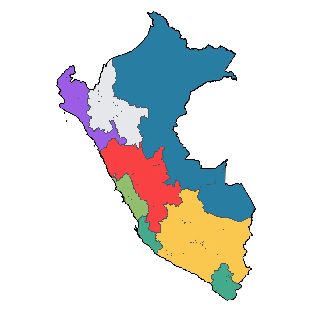 Map showing regions suitable for Festivals & Seasonal in Peru. Overall suitability: excellent.
