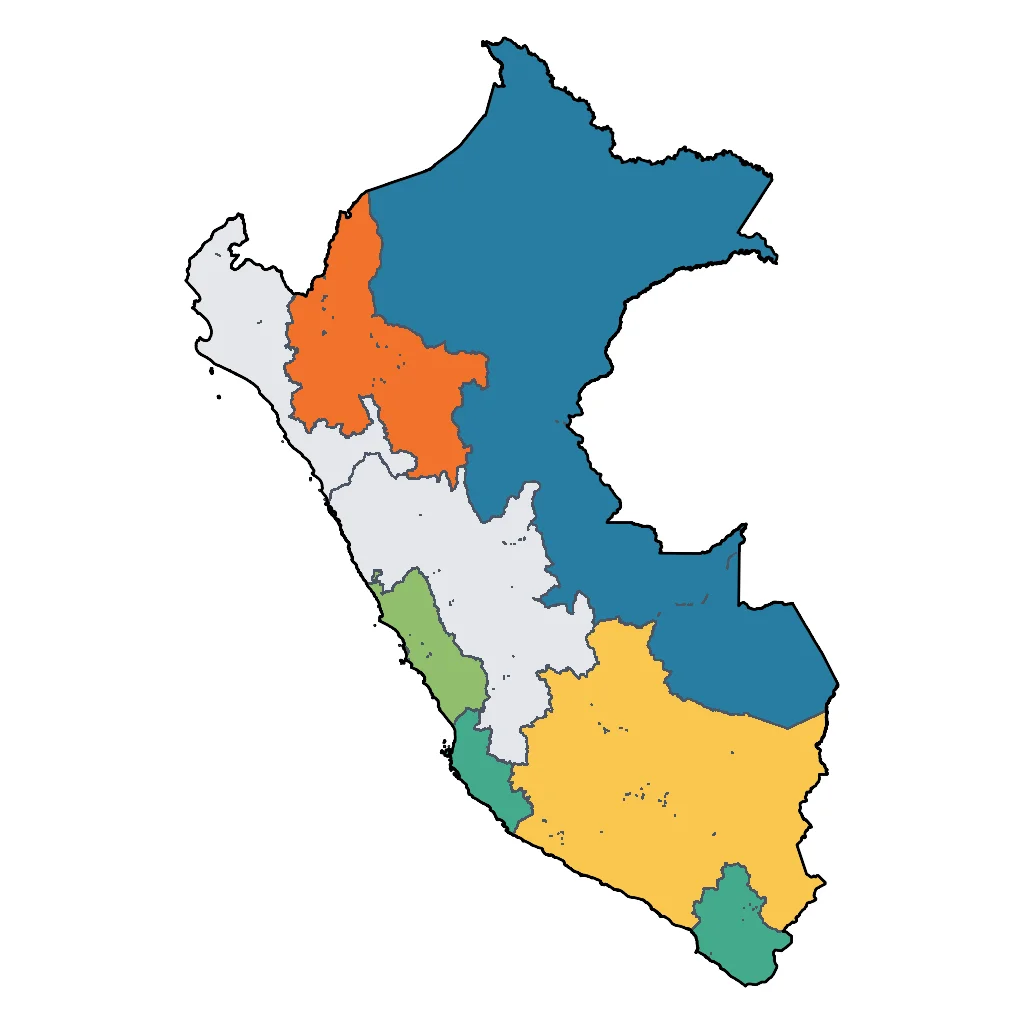 Map showing regions suitable for Relaxation & Wellness in Peru. Overall suitability: very_good.