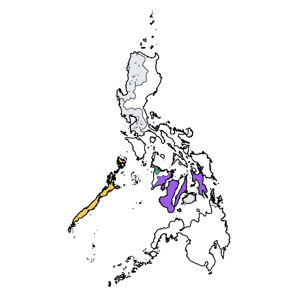 Map showing regions suitable for Beach & Sea in Philippines. Overall suitability: excellent.