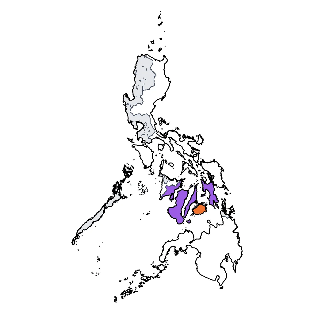 Map showing regions suitable for Road Trips & Scenic in Philippines. Overall suitability: good.
