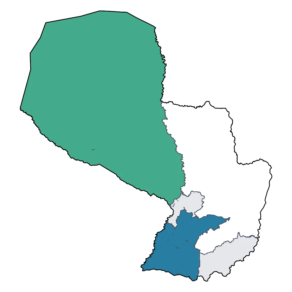 Map showing regions suitable for Adventure & Nature in Paraguay. Overall suitability: very_good.