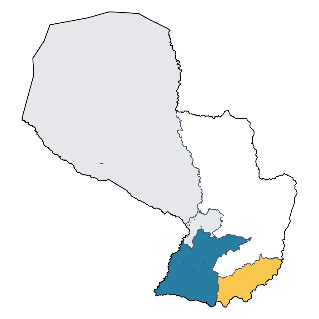 Map showing regions suitable for Festivals & Seasonal in Paraguay. Overall suitability: very_good.