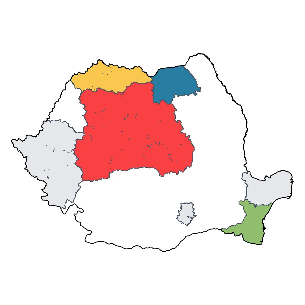Map showing regions suitable for Festivals & Seasonal in Romania. Overall suitability: very_good.