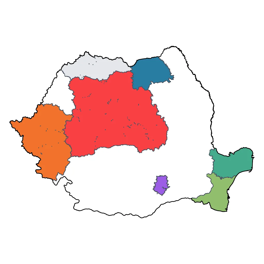 Map showing regions suitable for Relaxation & Wellness in Romania. Overall suitability: very_good.