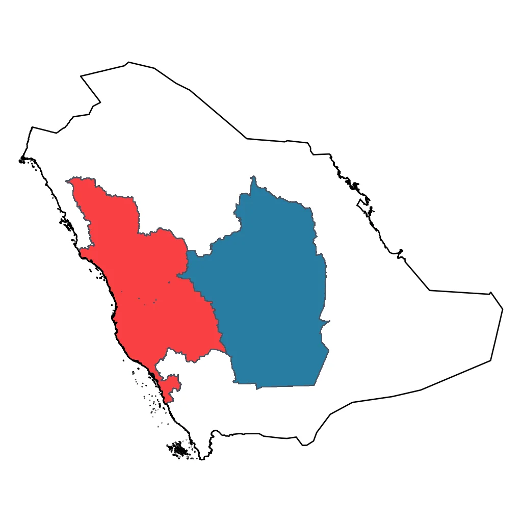 Map showing regions suitable for Sports & Active in Saudi Arabia. Overall suitability: good.