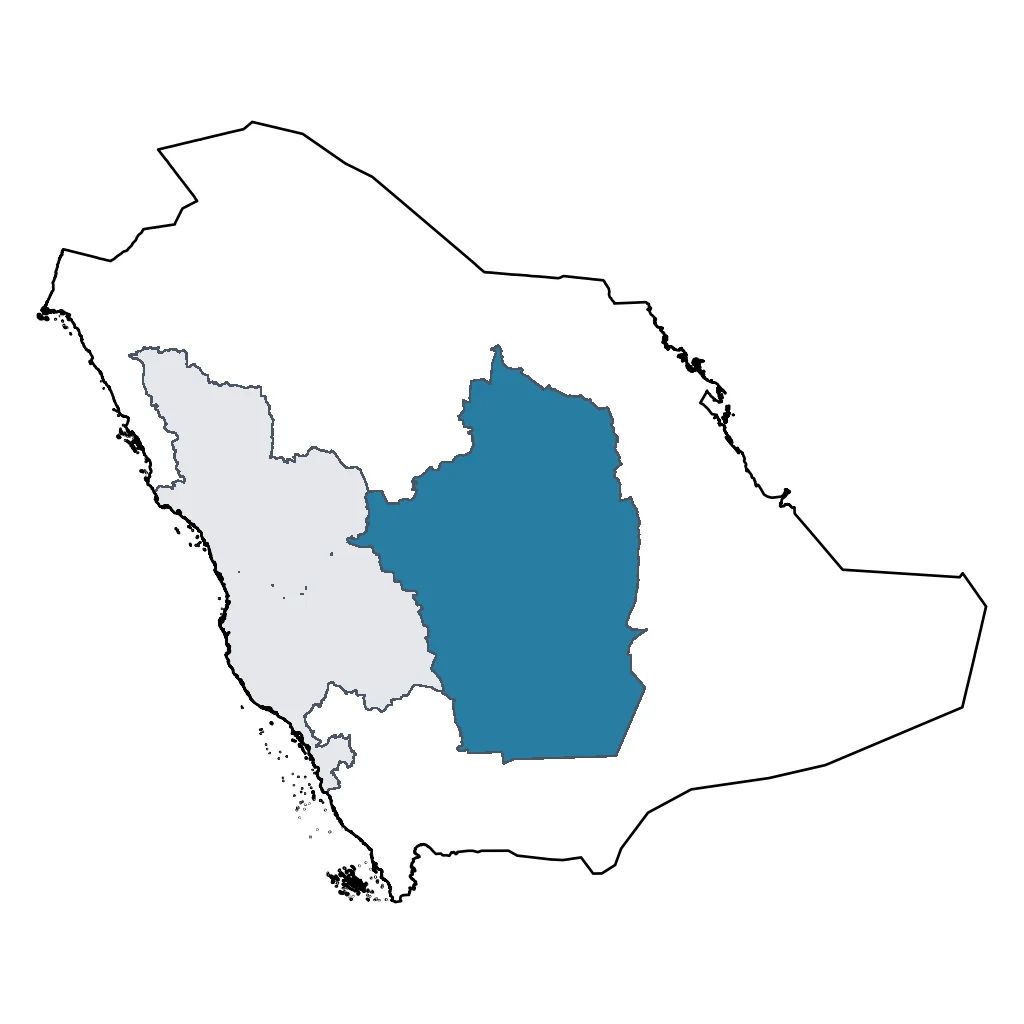 Map showing regions suitable for Theme Park & Entertainment in Saudi Arabia. Overall suitability: good.