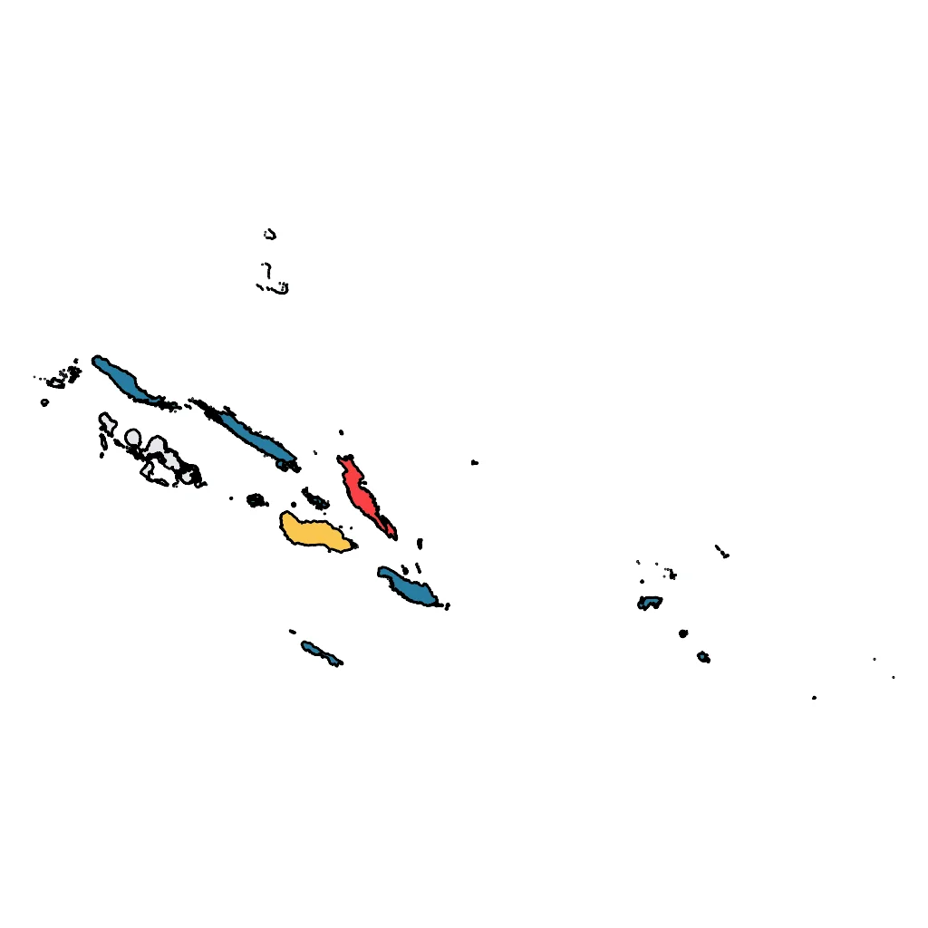 Map showing regions suitable for City & Cultural in Solomon Islands. Overall suitability: good.