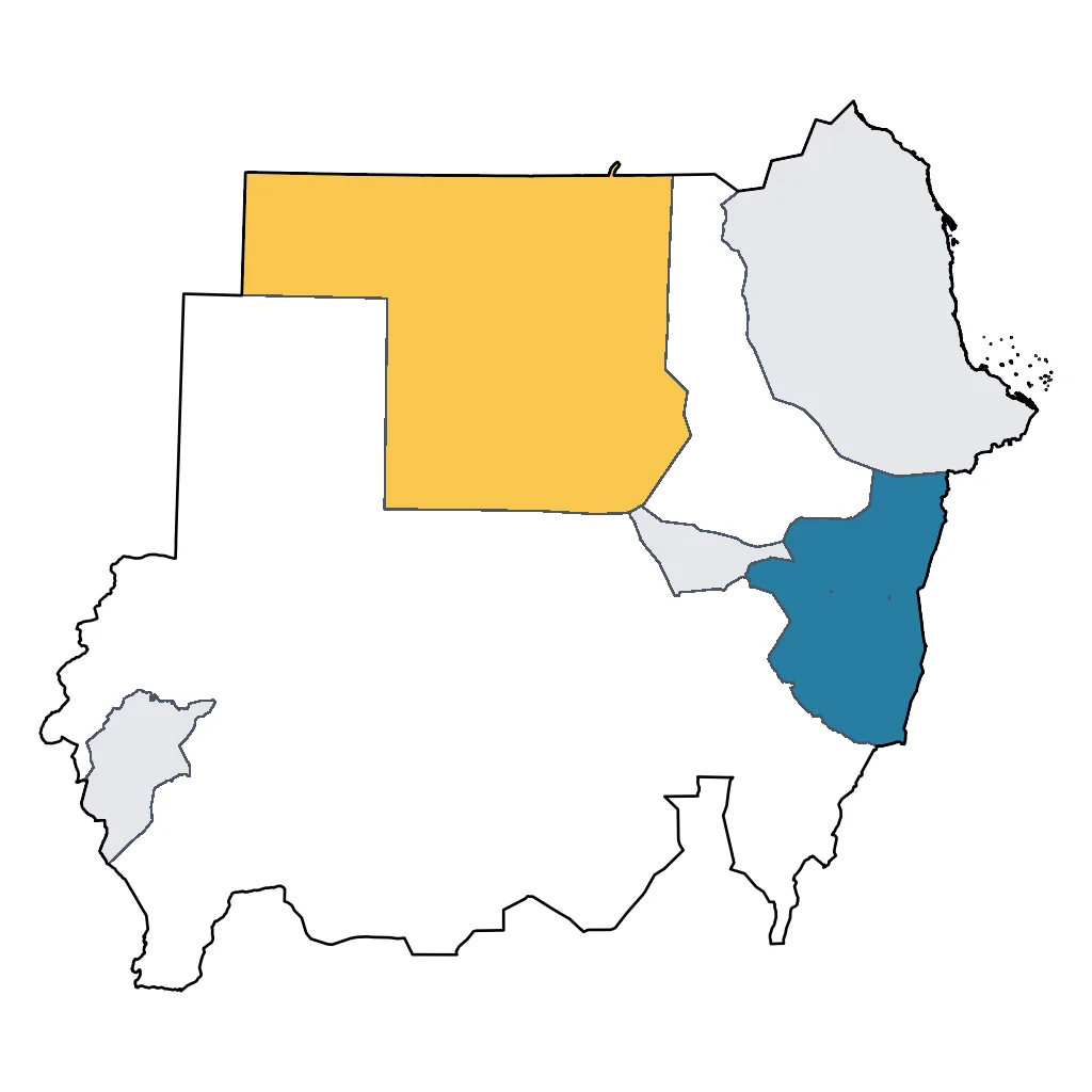 Map showing regions suitable for Road Trips & Scenic in Sudan. Overall suitability: good.