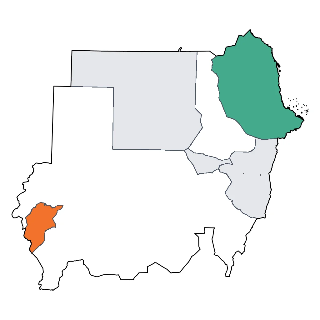 Map showing regions suitable for Sports & Active in Sudan. Overall suitability: excellent.