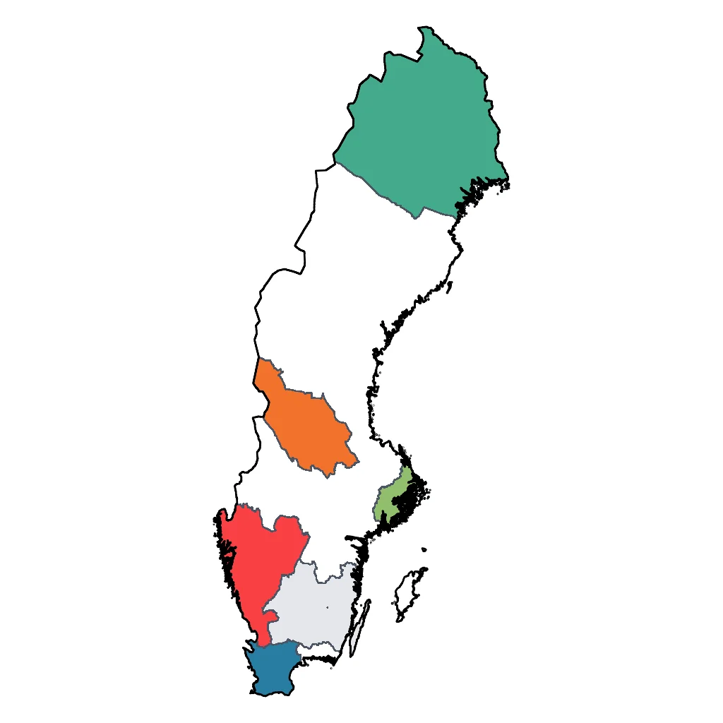 Map showing regions suitable for Relaxation & Wellness in Sweden. Overall suitability: very_good.