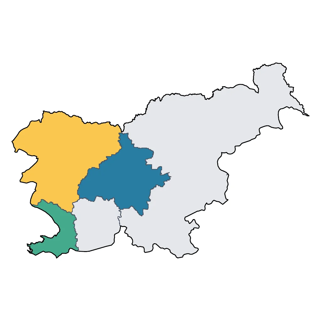 Map showing regions suitable for City & Cultural in Slovenia. Overall suitability: very_good.