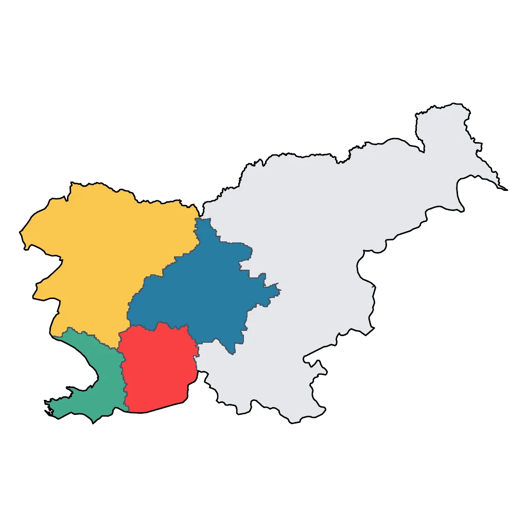 Map showing regions suitable for Educational & Exploratory in Slovenia. Overall suitability: excellent.