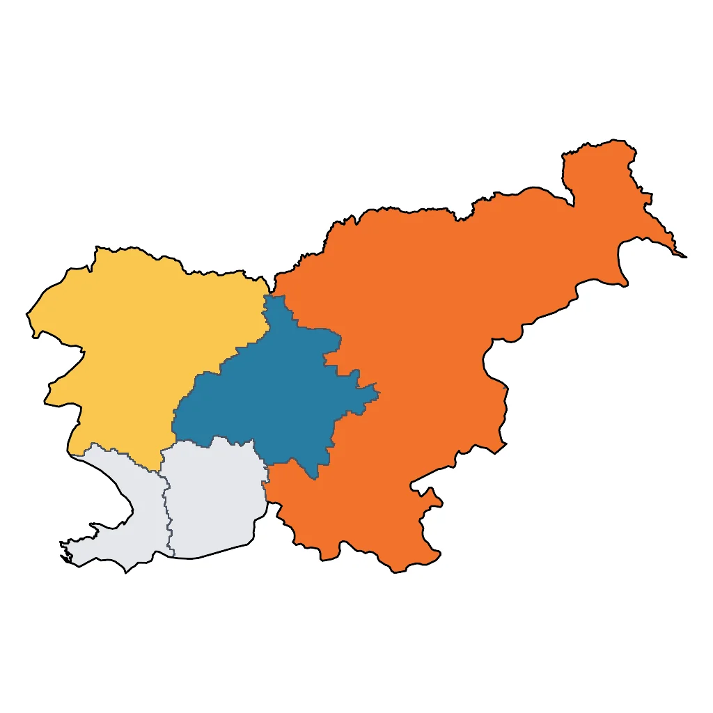 Map showing regions suitable for Festivals & Seasonal in Slovenia. Overall suitability: very_good.