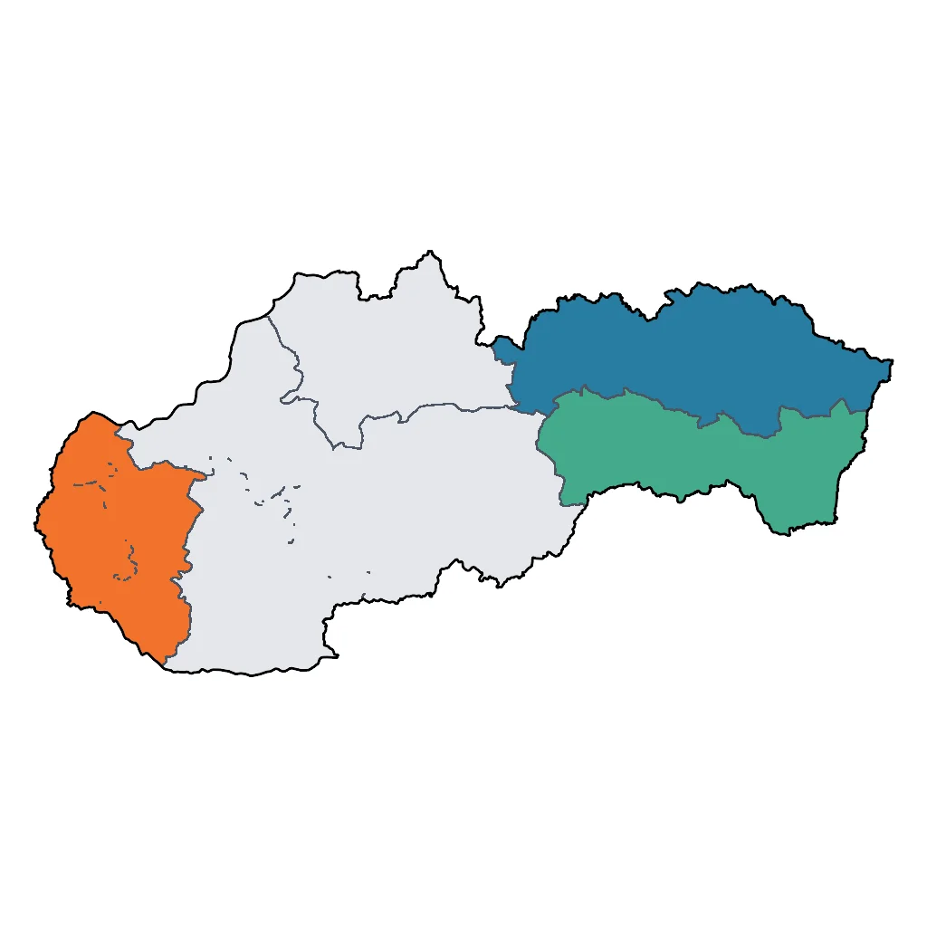 Map showing regions suitable for Festivals & Seasonal in Slovakia. Overall suitability: very_good.