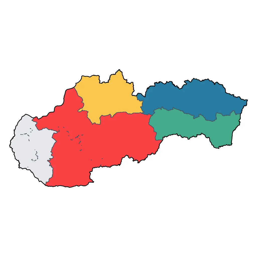 Map showing regions suitable for Road Trips & Scenic in Slovakia. Overall suitability: very_good.