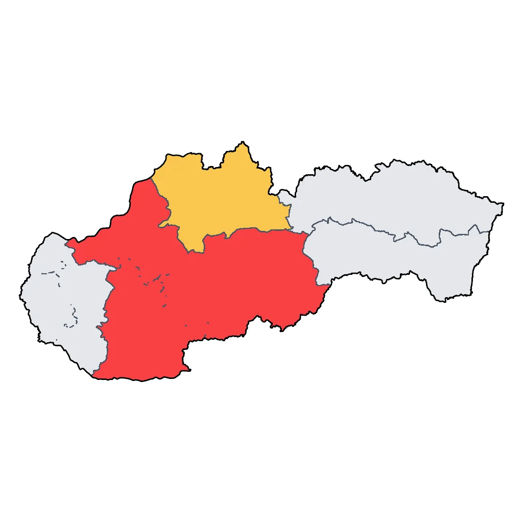Map showing regions suitable for Ski & Snow in Slovakia. Overall suitability: very_good.