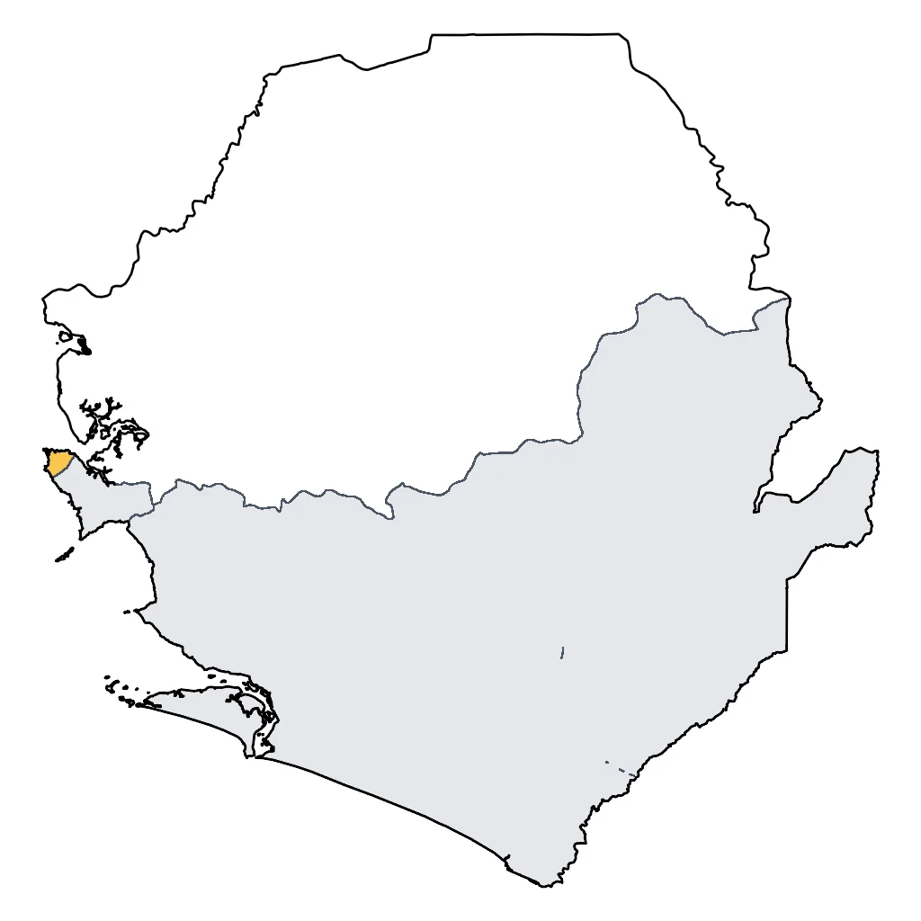 Map showing regions suitable for City & Cultural in Sierra Leone. Overall suitability: good.