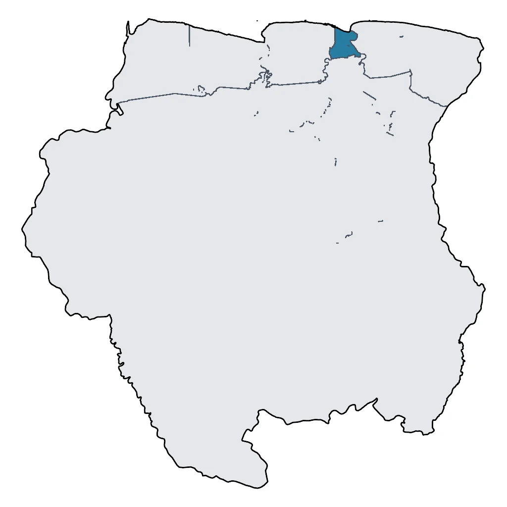 Map showing regions suitable for Festivals & Seasonal in Suriname. Overall suitability: good.