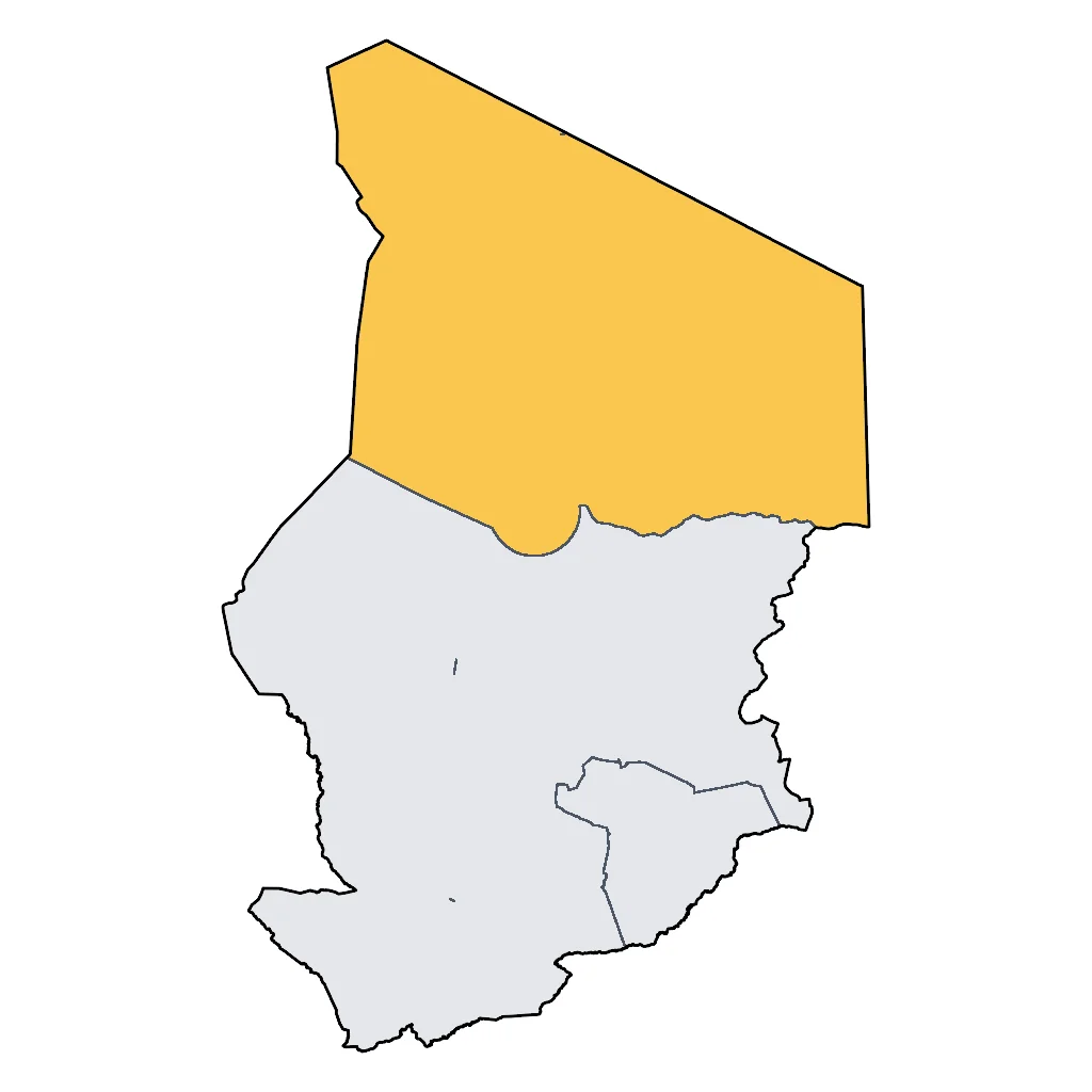 Map showing regions suitable for Sports & Active in Chad. Overall suitability: good.
