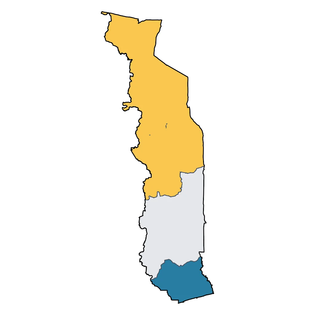 Map showing regions suitable for Festivals & Seasonal in Togo. Overall suitability: very_good.