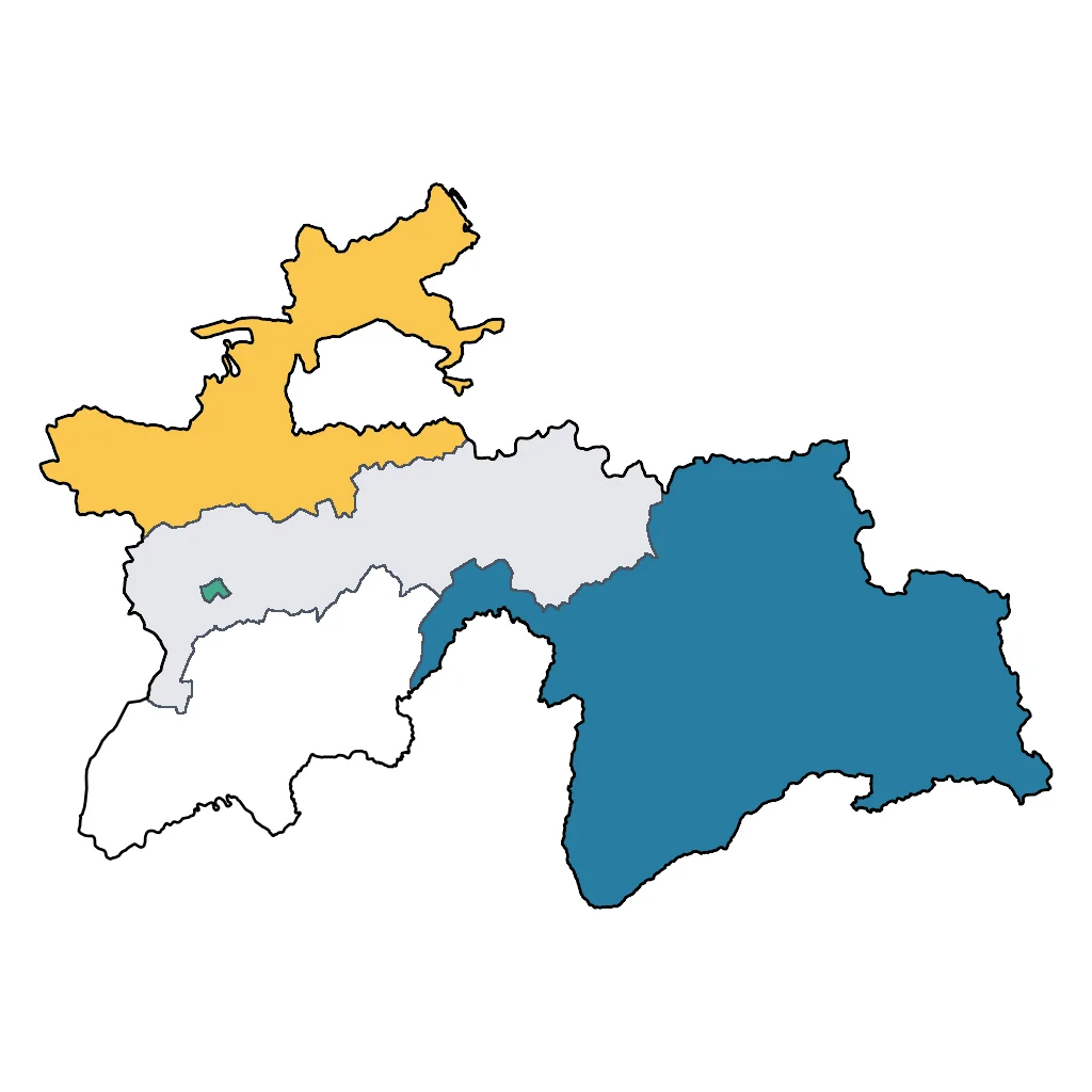 Map showing regions suitable for City & Cultural in Tajikistan. Overall suitability: very_good.