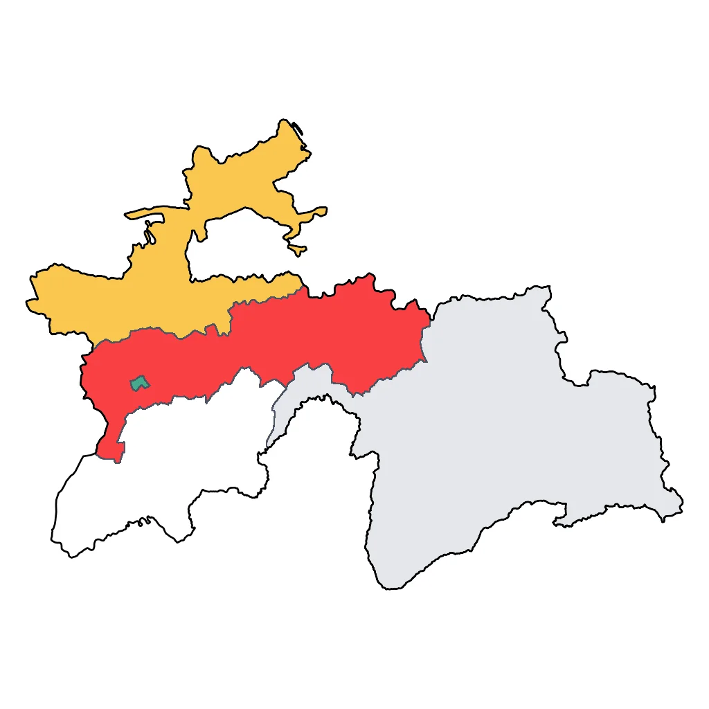 Map showing regions suitable for Festivals & Seasonal in Tajikistan. Overall suitability: good.