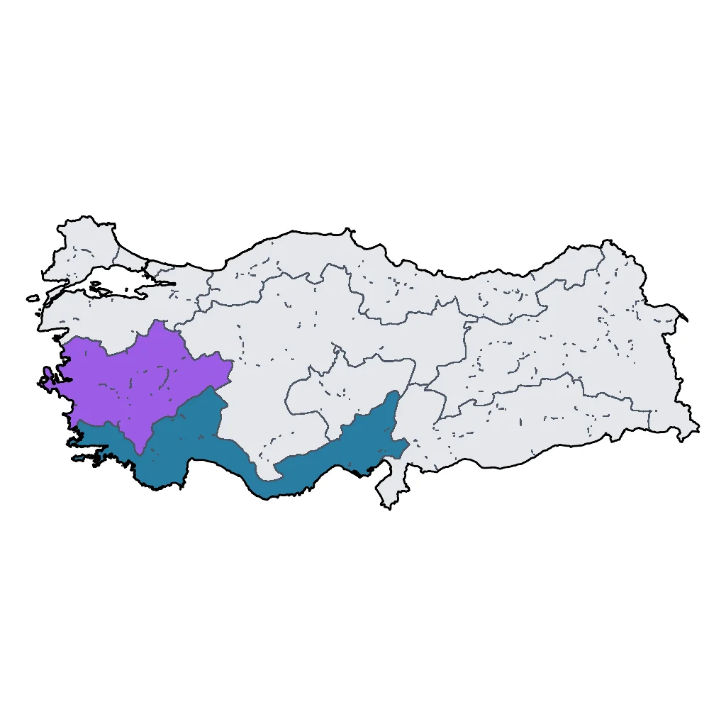 Map showing regions suitable for Theme Park & Entertainment in Turkey. Overall suitability: good.