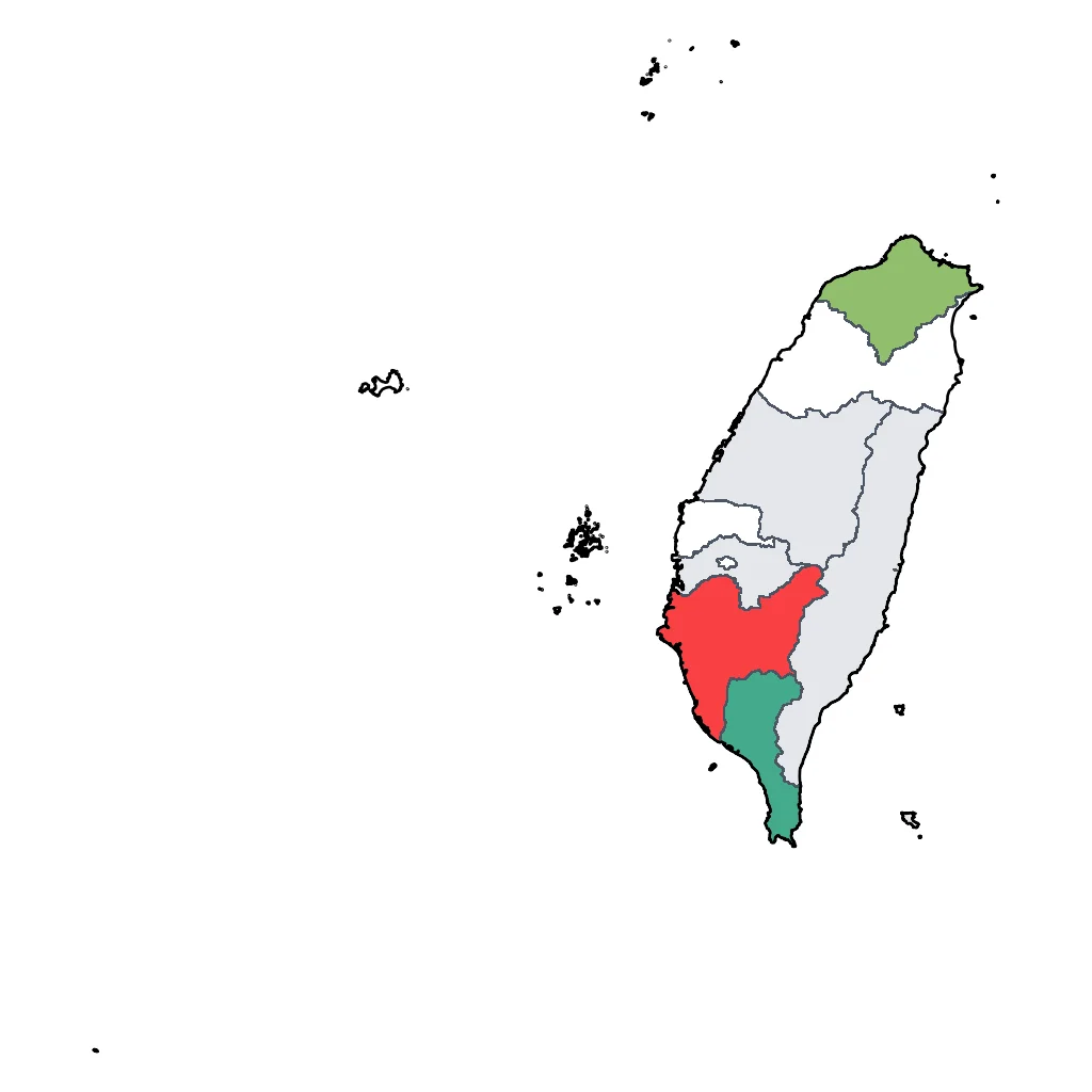Map showing regions suitable for Educational & Exploratory in Taiwan. Overall suitability: very_good.
