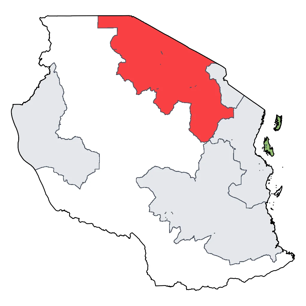Map showing regions suitable for Festivals & Seasonal in Tanzania. Overall suitability: excellent.