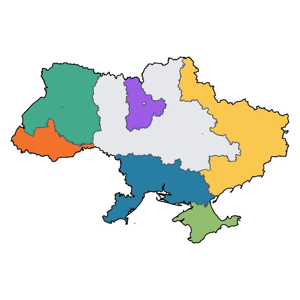 Map showing regions suitable for Adventure & Nature in Ukraine. Overall suitability: very_good.