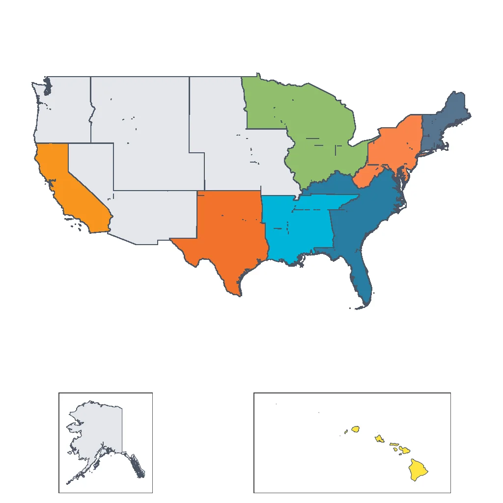 Map showing regions suitable for Educational & Exploratory in United States. Overall suitability: very_good.